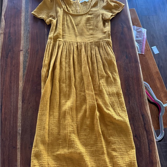 Christy Dawn dress Scarlett mustard gauze Cottagecore Dress XL - Picture 5 of 6